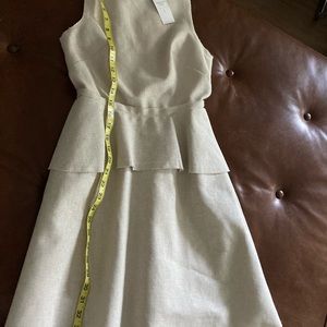 Banana Republic S linen blend peplum dress cream